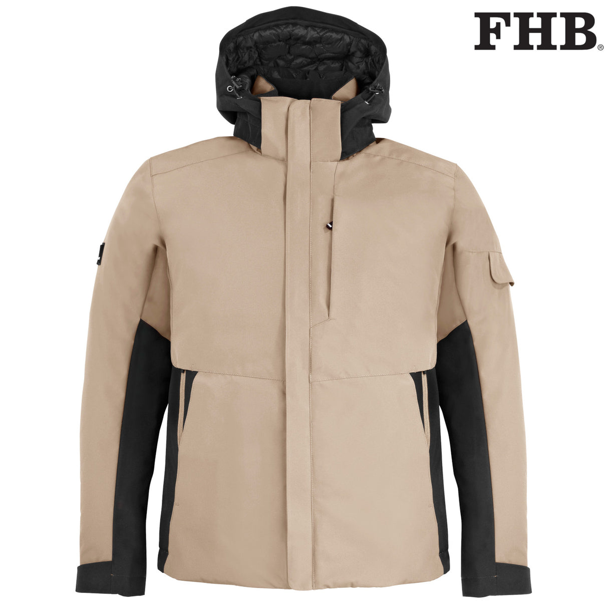 FHB GEORG Arbeitsjacke Primaloft Winterjacke beige schwarz