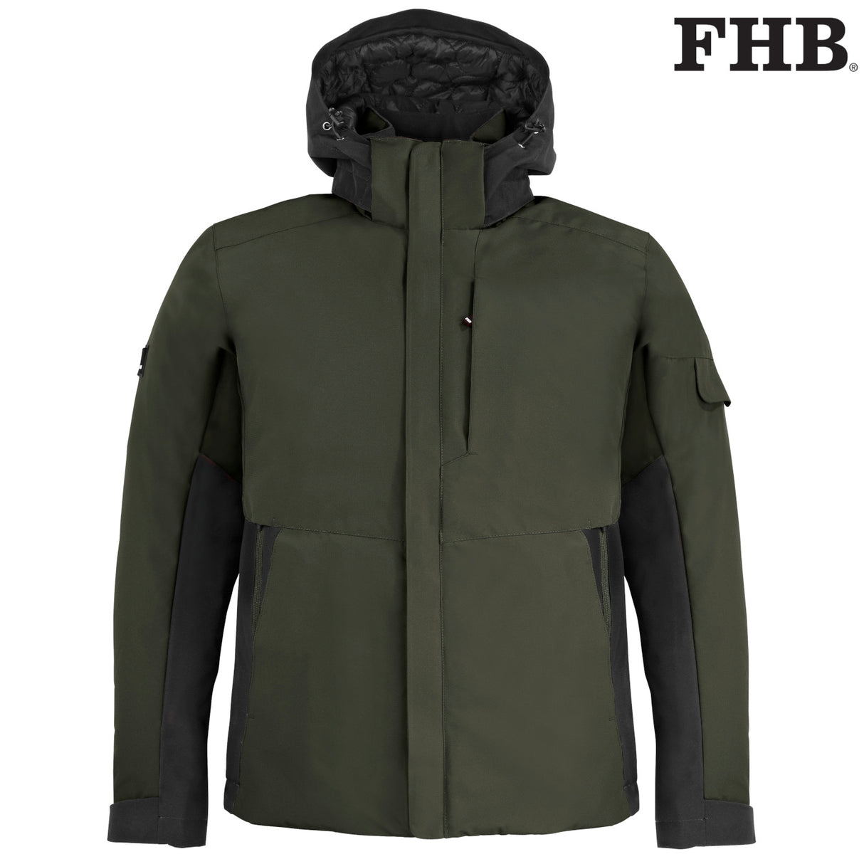 FHB GEORG Arbeitsjacke Primaloft Winterjacke oliv schwarz