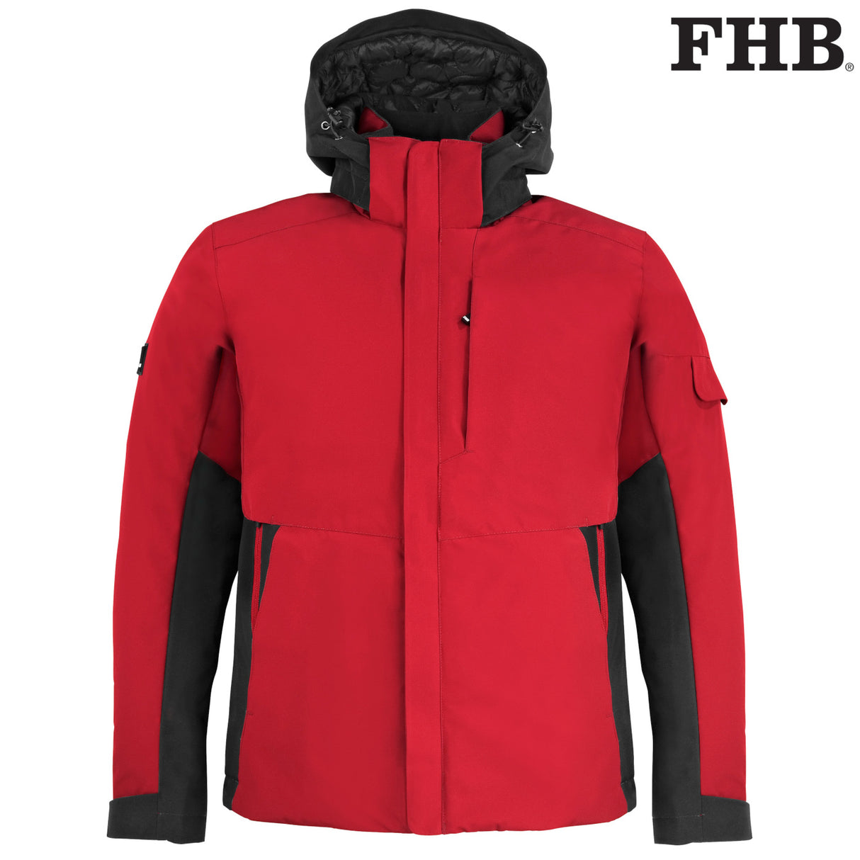 FHB GEORG Arbeitsjacke Primaloft Winterjacke rot schwarz