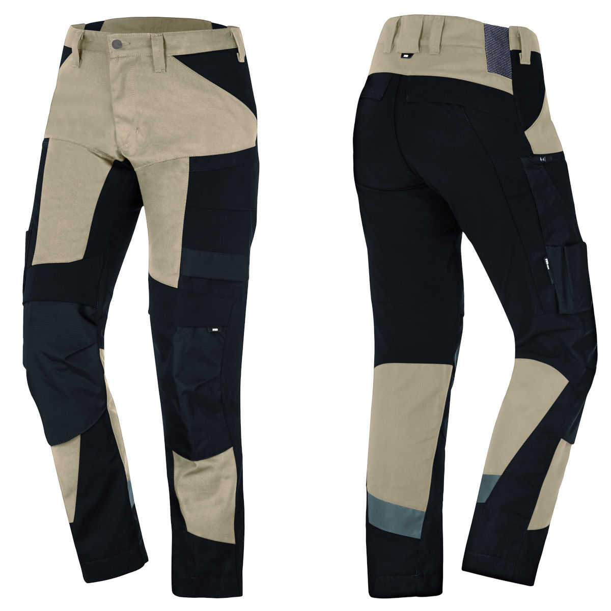 FHB Leo Arbeitshose elastisch beige schwarz
