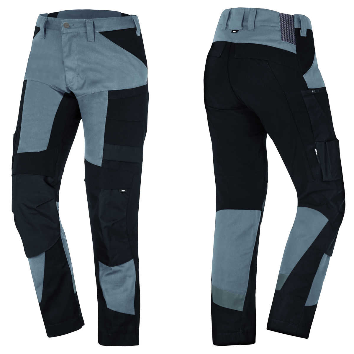 FHB Leo Arbeitshose elastisch grau schwarz