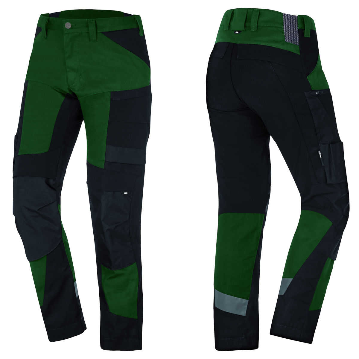 FHB Leo Arbeitshose elastisch grün schwarz