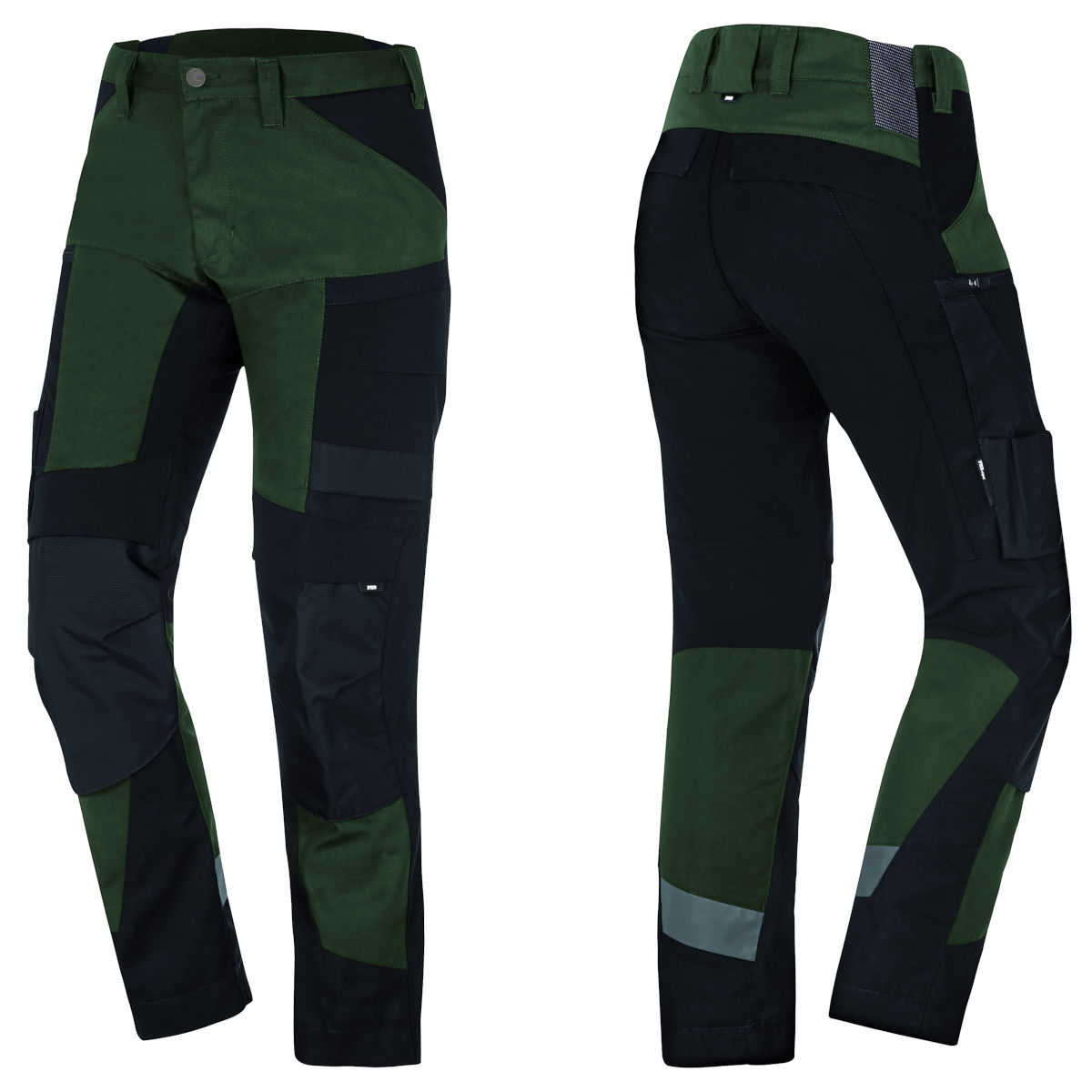 FHB Leo Arbeitshose elastisch oliv schwarz