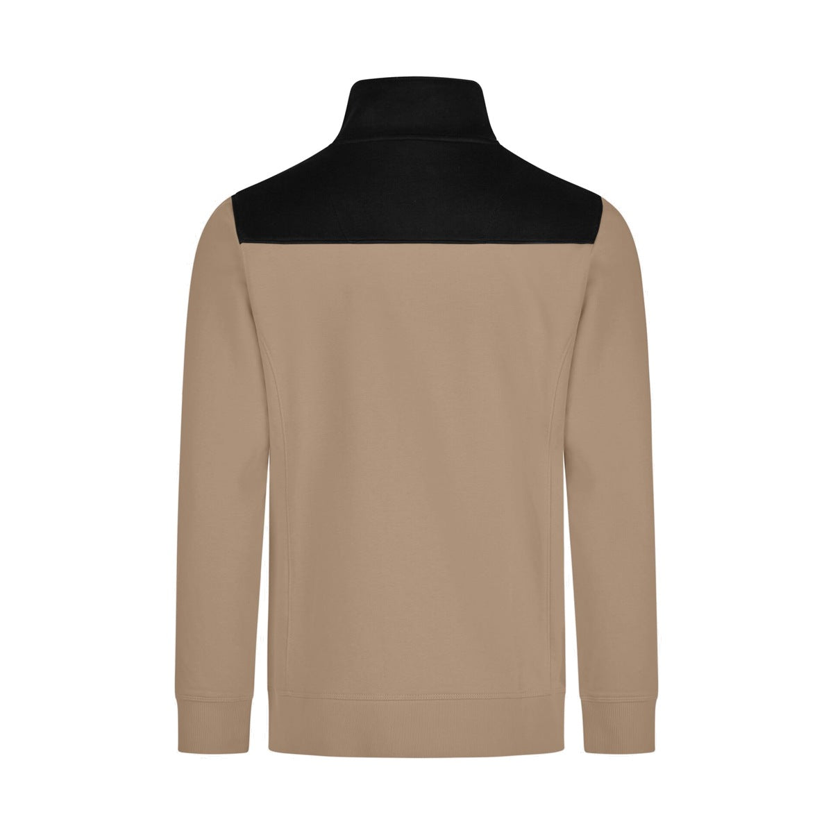 FHB ROB 821120 Zip-Sweatshirt Beige-Schwarz – Rückansicht