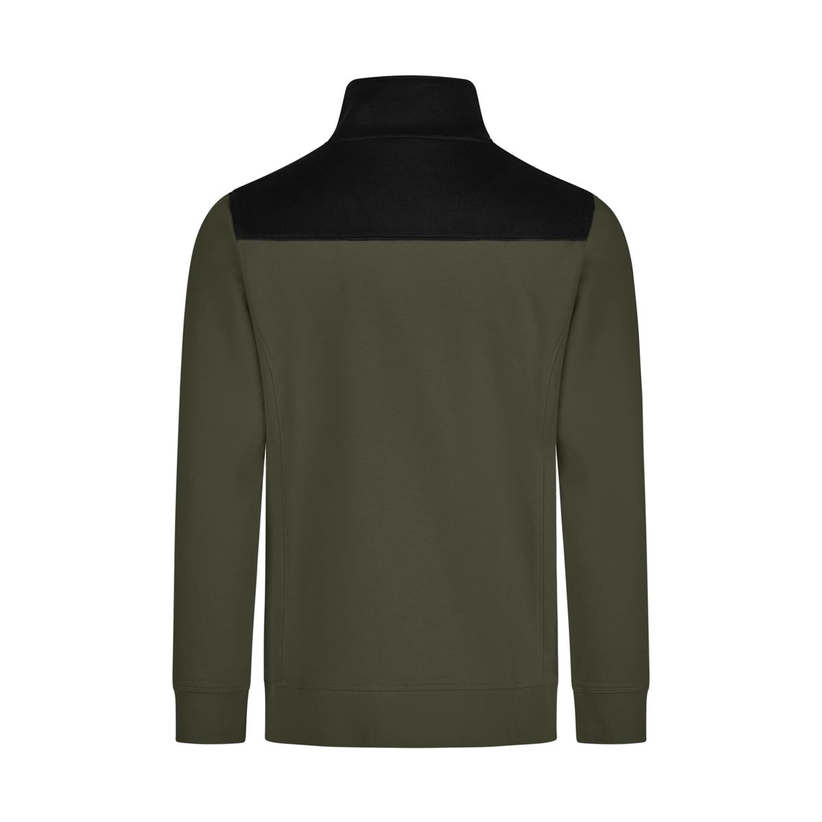 FHB ROB 821120 Zip-Sweatshirt Oliv-Schwarz – Rückansicht