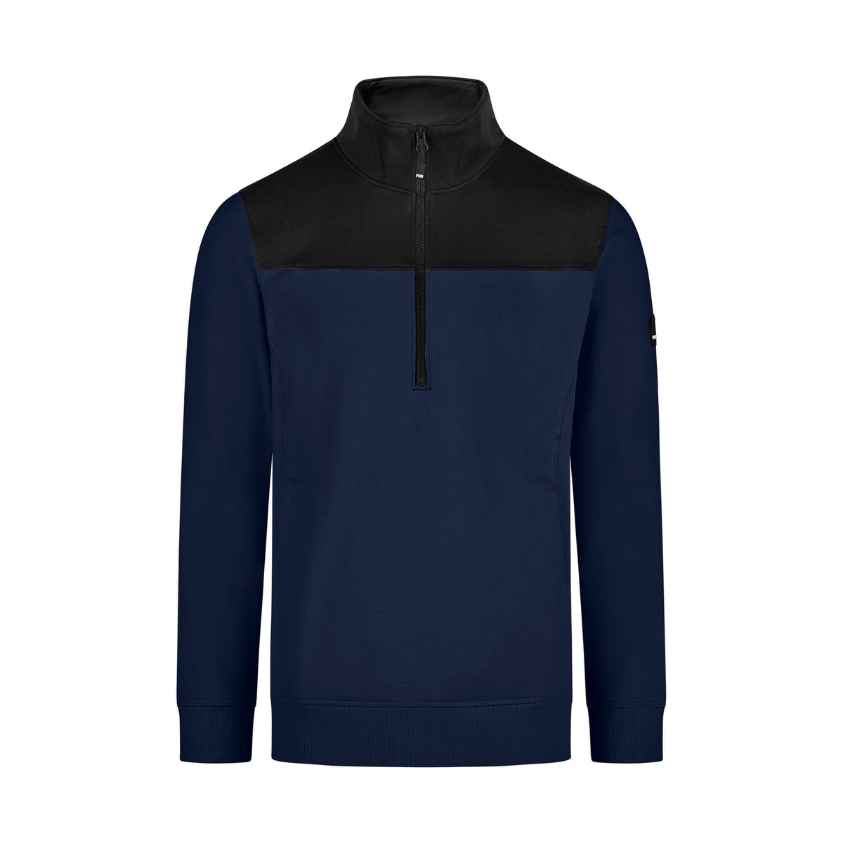 FHB ROB 821120 Zip-Sweatshirt Marine-Schwarz – Vorderansicht