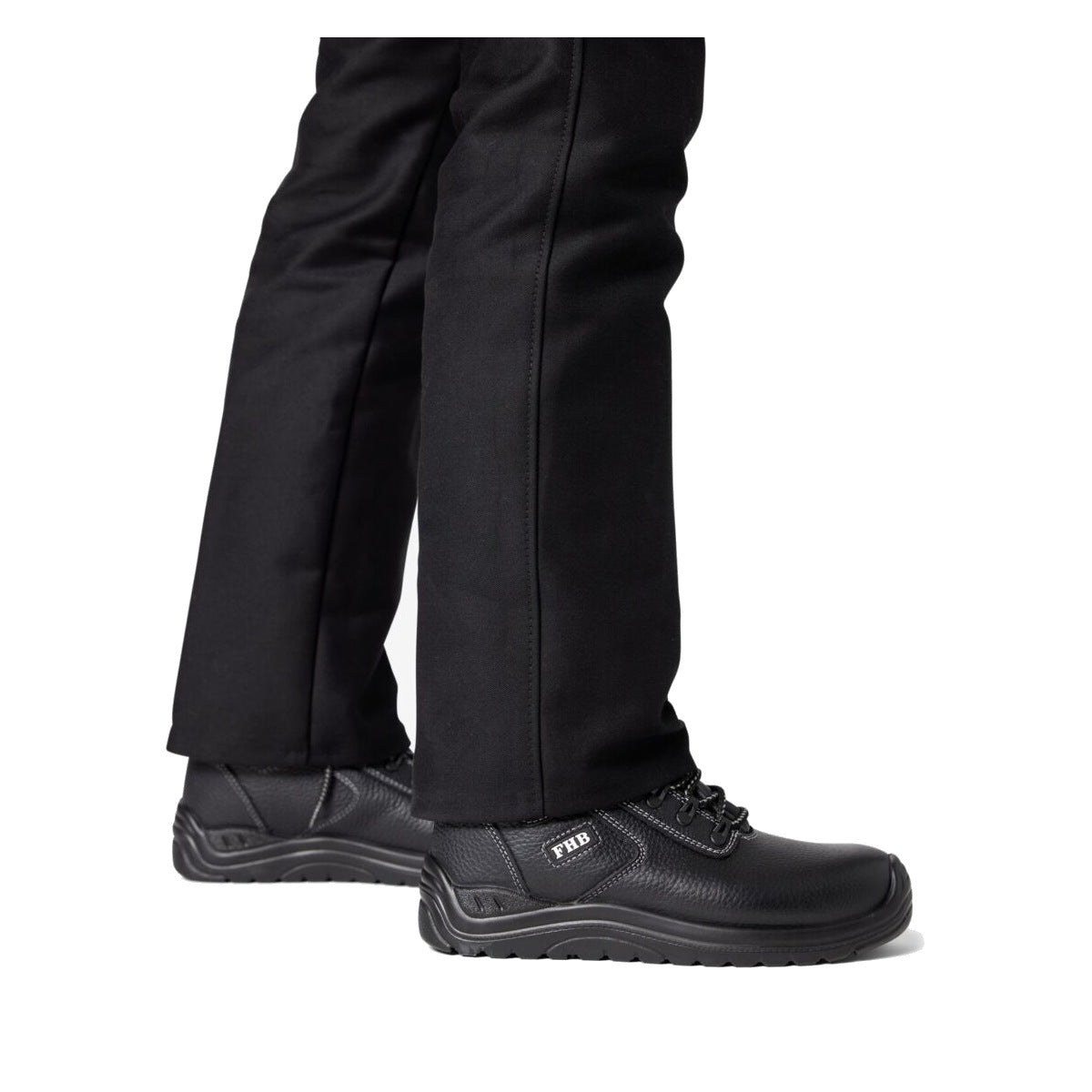 FHB Wilfried 83962 Dachdeckerschuhe schwarz – Seitenansicht am Fuß