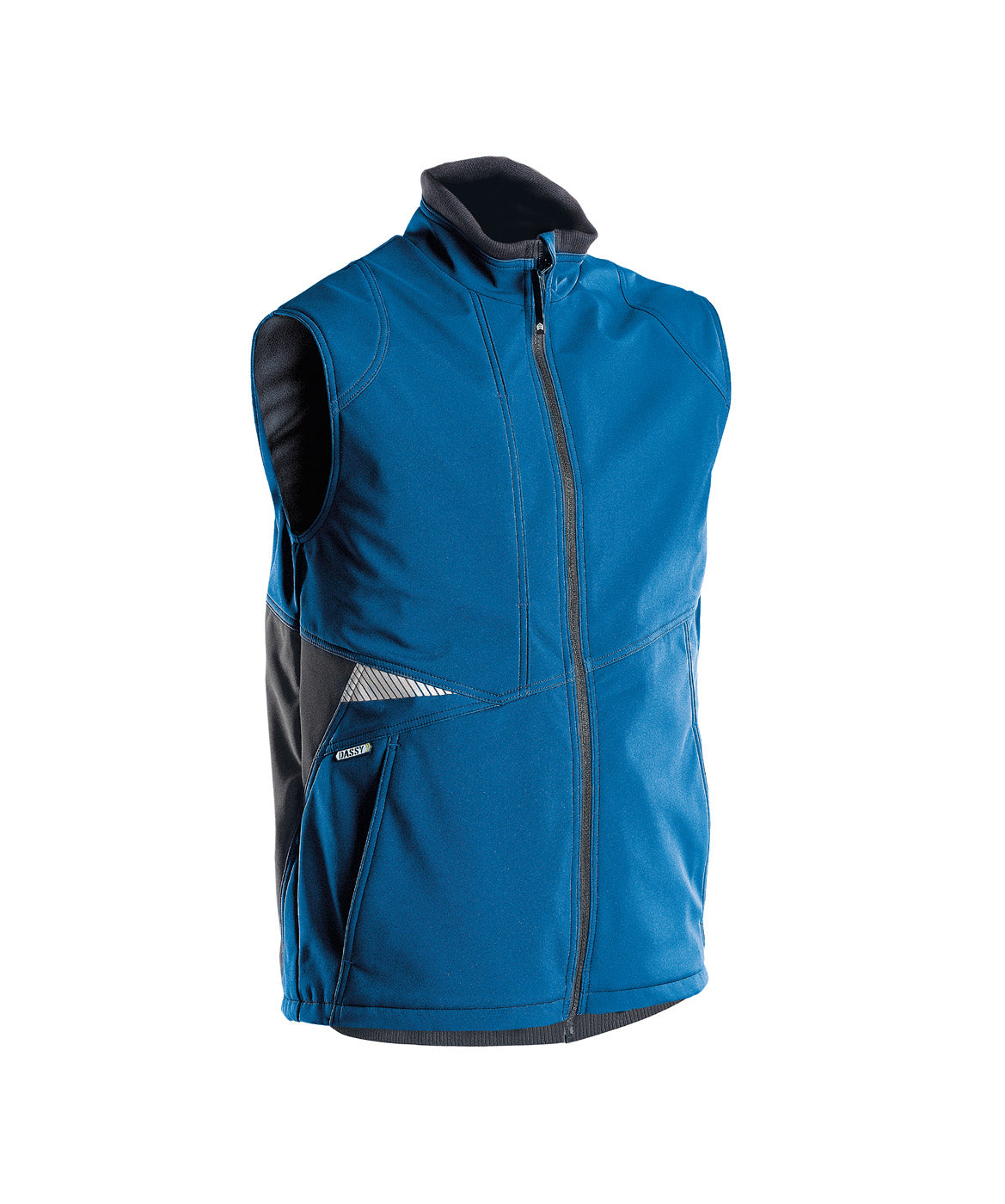 DASSY Fusion Softshell-Weste azurblau/anthrazitgrau