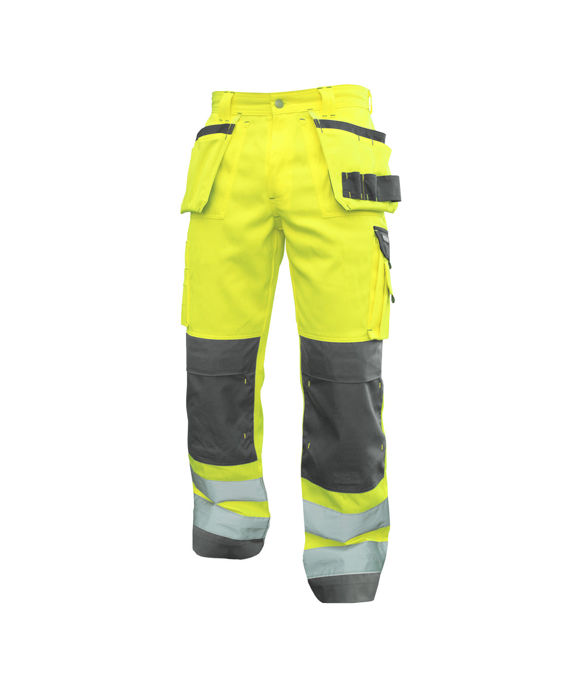 DASSY® Glasgow Warnschutz Multitaschen-Bundhose mit Kniepolstertaschen neongelb/zementgrau