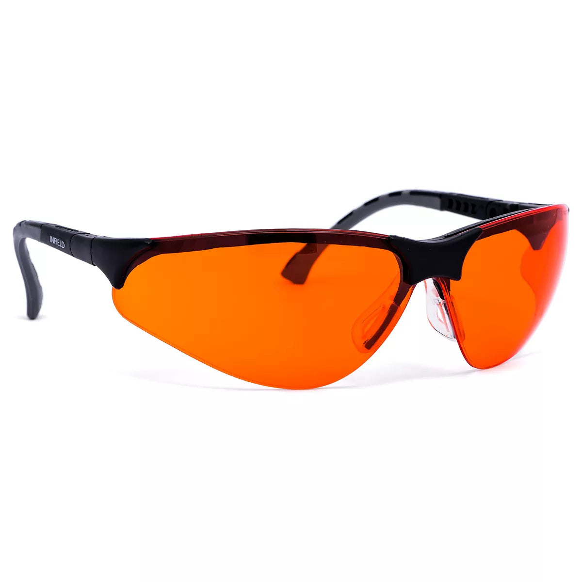INFIELD TERMINATOR BlueCut 580 Schutzbrille mit schwarzer Fassung und orangefarbener HC-Scheibe, Artikel 9380 580