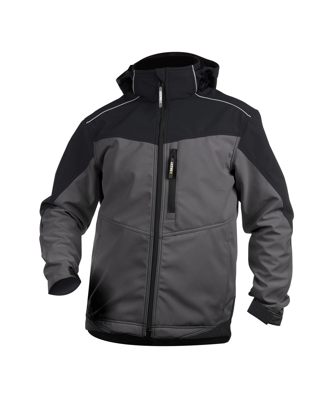 DASSY® Jakarta Zweifarbige Softshell-Jacke zementgrau/schwarz