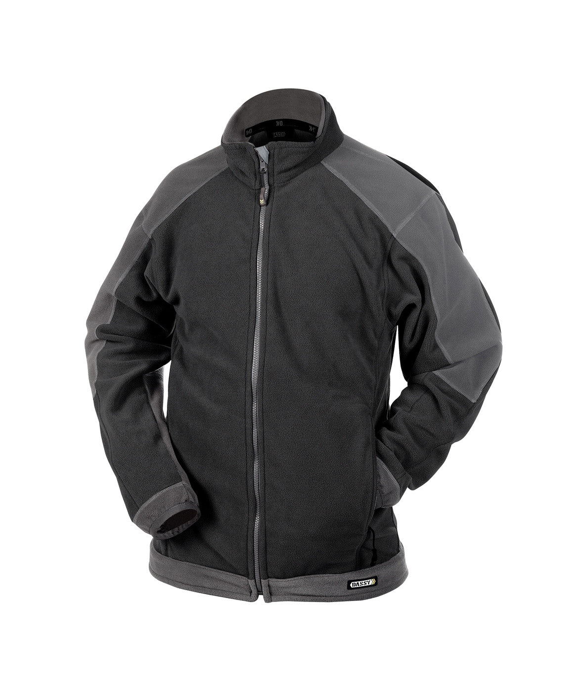 DASSY® Kazan Zweifarbige Fleecejacke schwarz/zementgrau