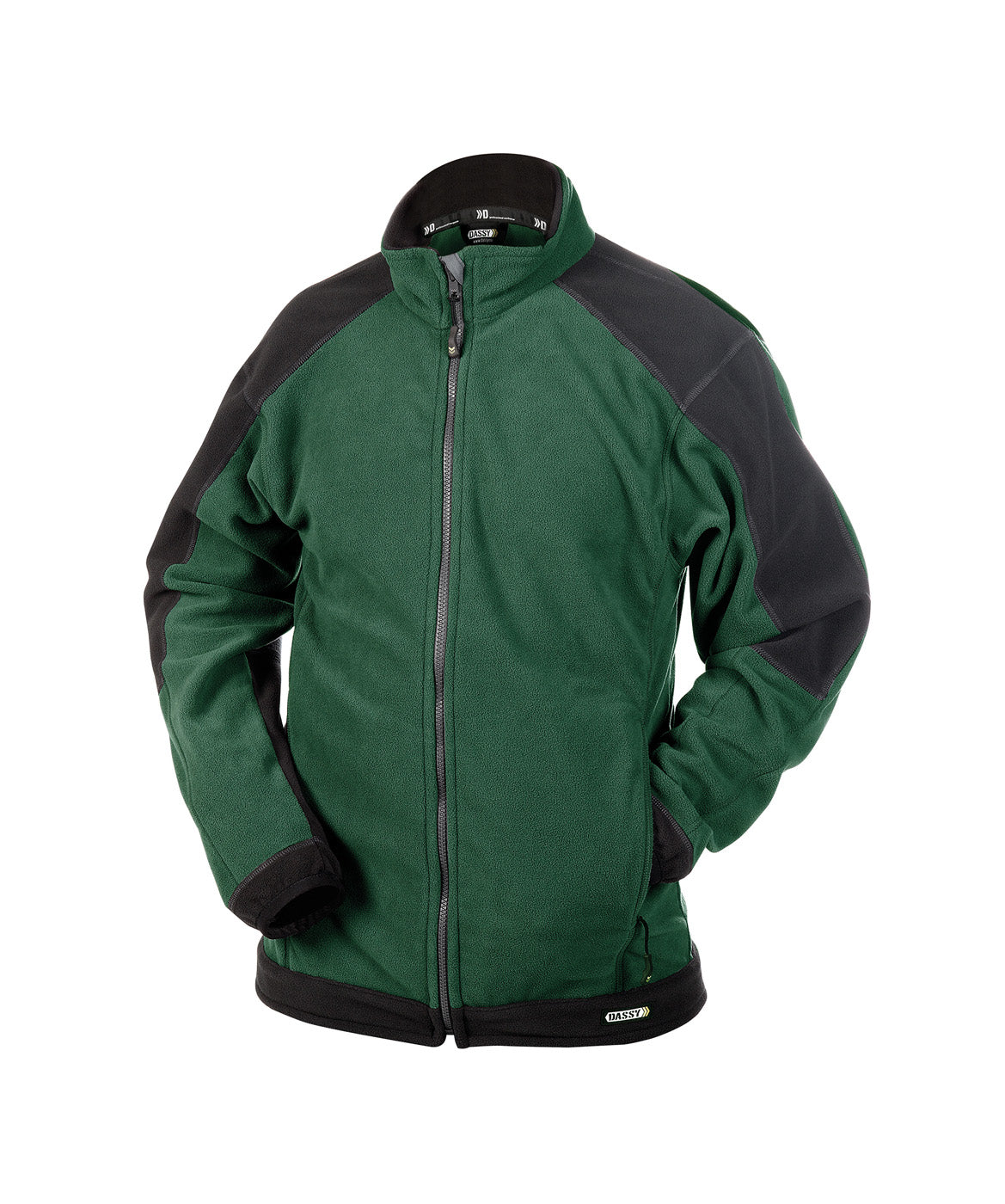 DASSY® Kazan Zweifarbige Fleecejacke flaschengrün/schwarz