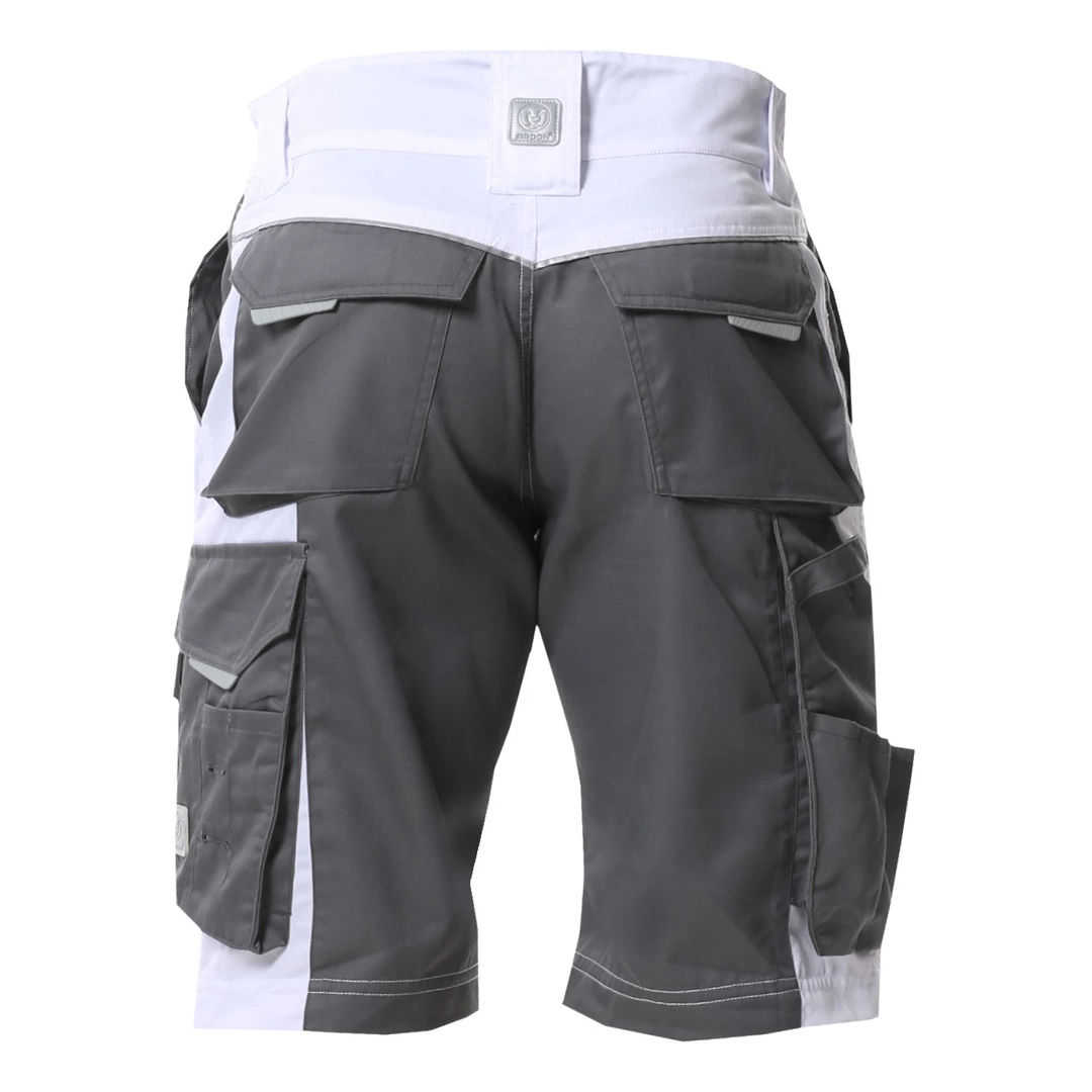 Kurze Malerhose Herren weiss-grau
