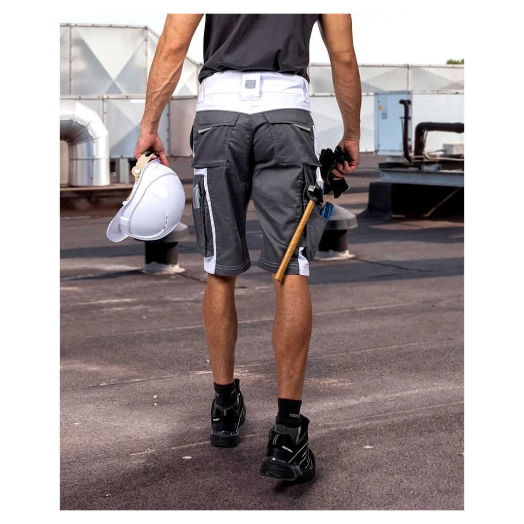 Kurze Malerhose Herren weiss-grau