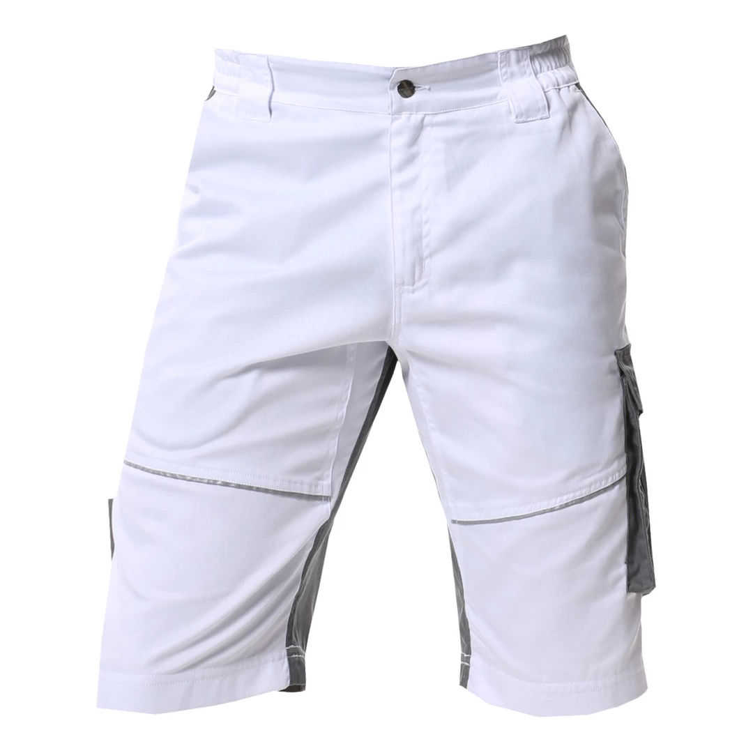 Kurze Malerhose Herren weiss-grau