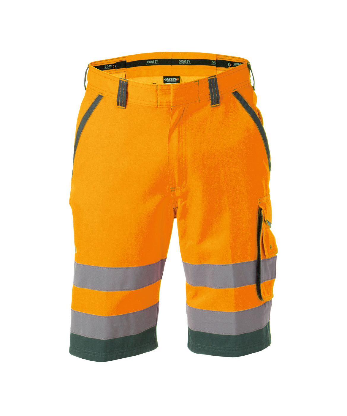 DASSY® Lucca Warnschutz Arbeitsshort neonorange/flaschengrün