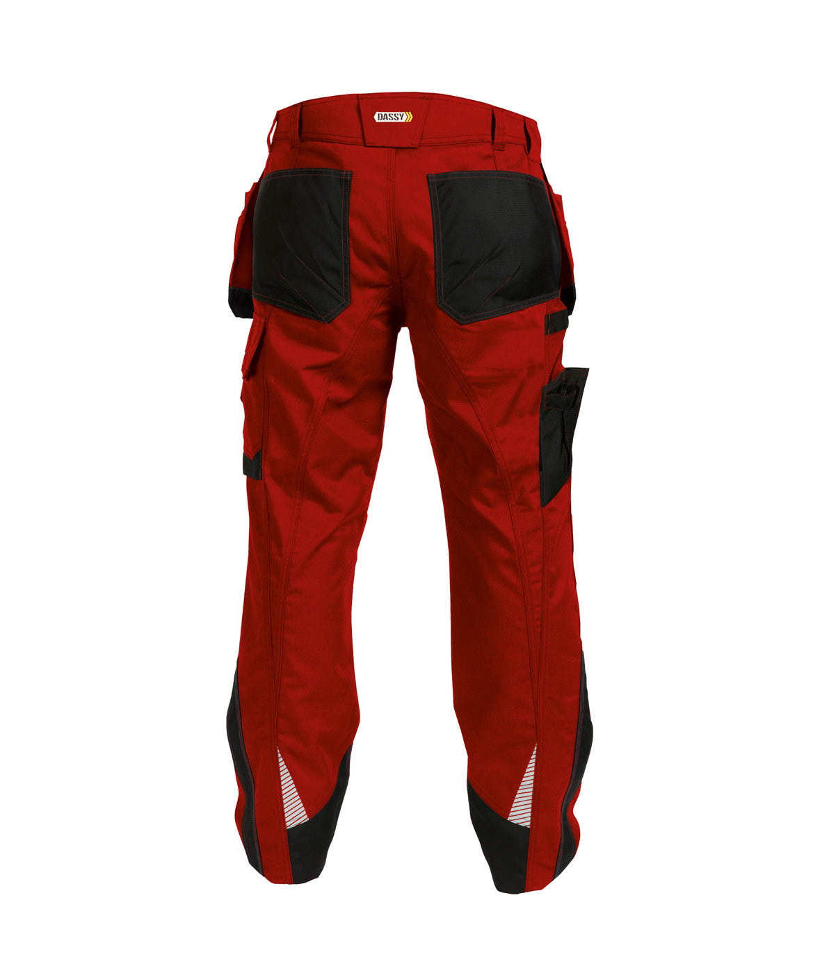 DASSY® Magnetic Multitaschen-Bundhose mit Kniepolstertaschen rot/schwarz