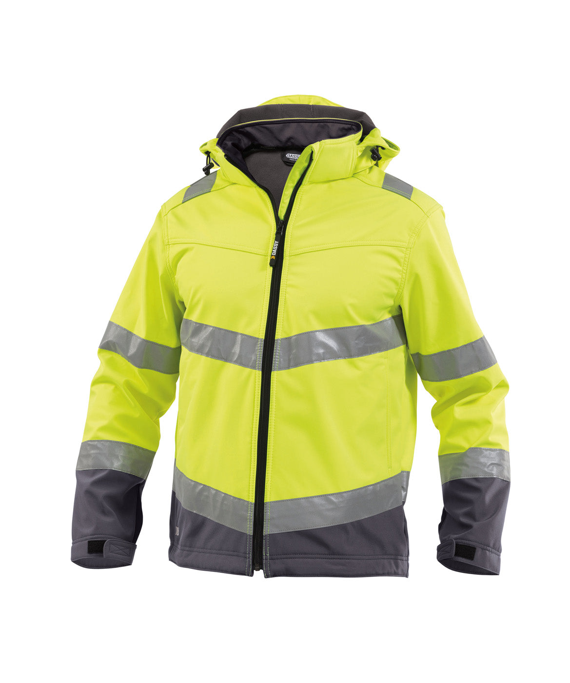 DASSY® Malaga Warnschutz softshell-Jacke neongelb/zementgrau