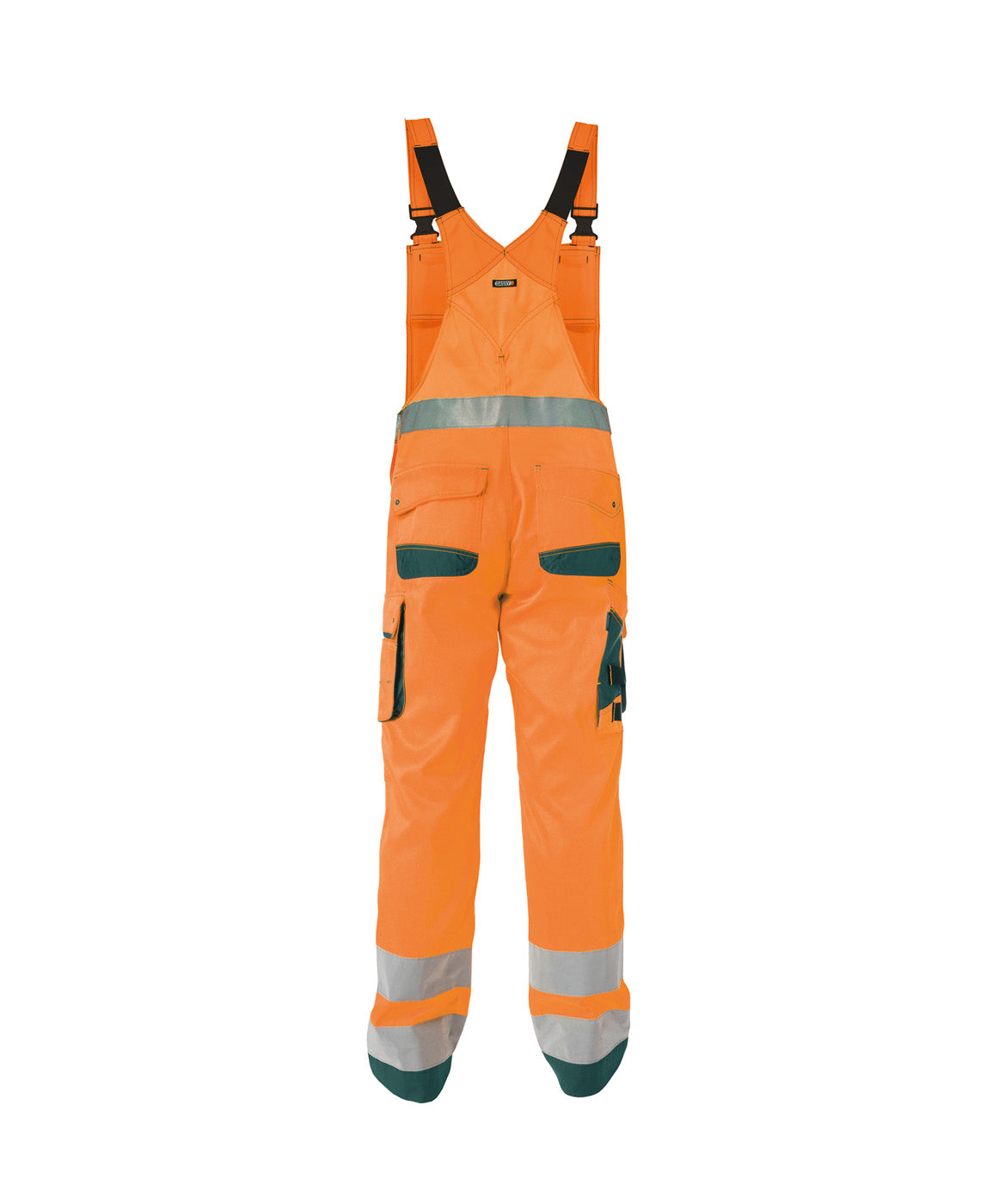 DASSY® Malmedy Warnschutz Latzhose mit Kniepolstertaschen neonorange/flaschengrün