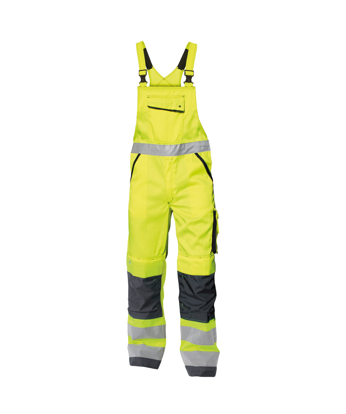 DASSY® Malmedy Warnschutz Latzhose mit Kniepolstertaschen neongelb/zementgrau