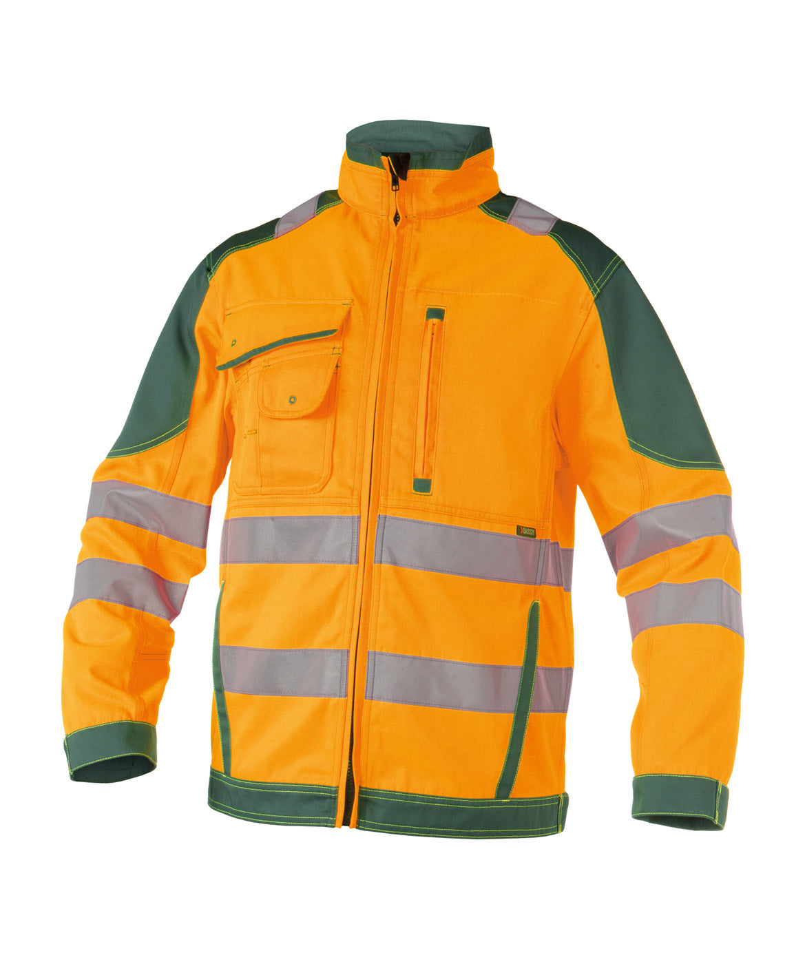 DASSY® Orlando Warnschutz Arbeitsjacke neonorange/flaschengrün