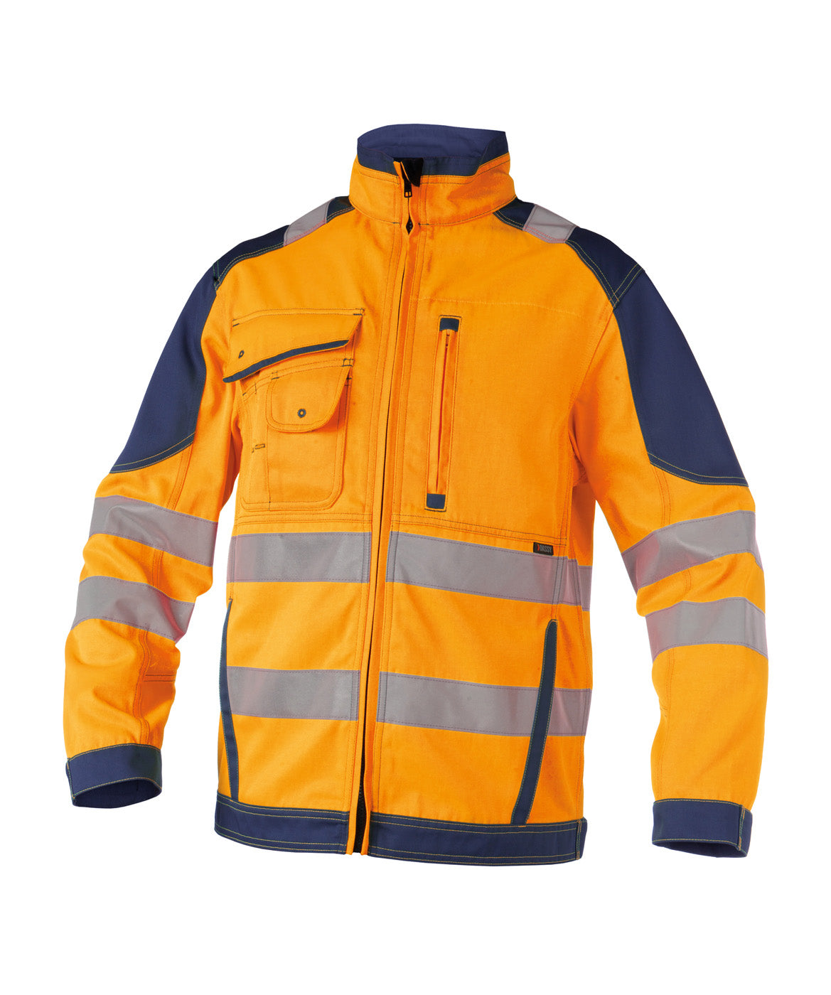 DASSY® Orlando Warnschutz Arbeitsjacke neonorange/dunkelblau