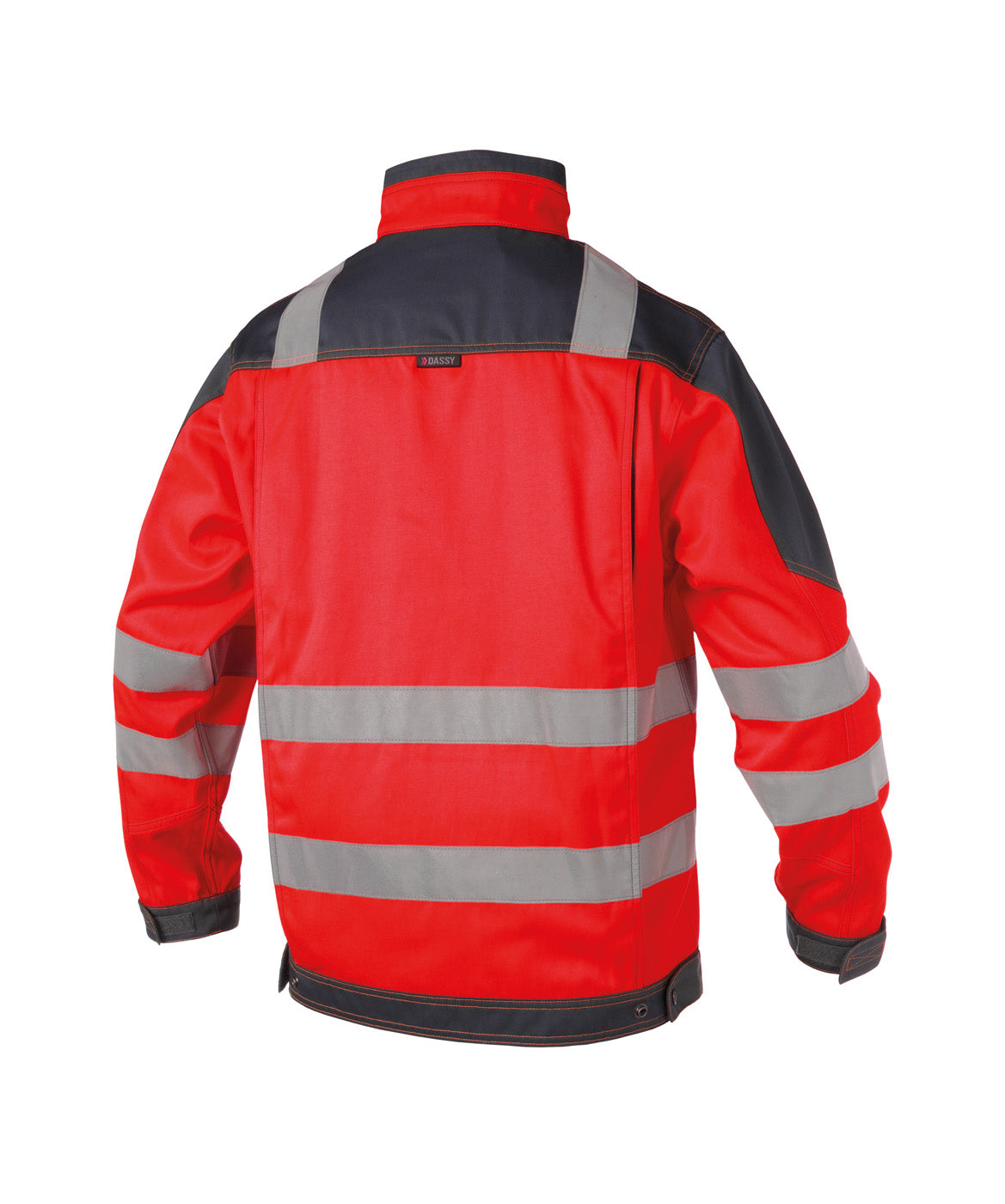 DASSY® Orlando Warnschutz Arbeitsjacke neonrot/zementgrau