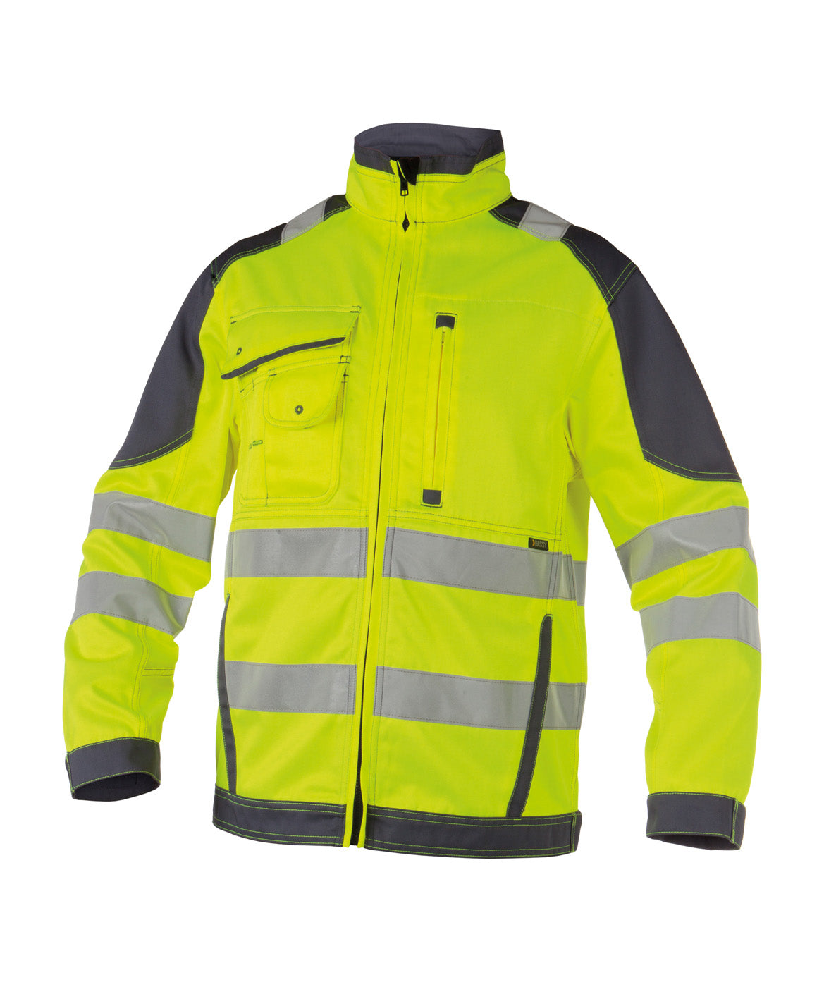 DASSY® Orlando Warnschutz Arbeitsjacke neongelb/zementgrau