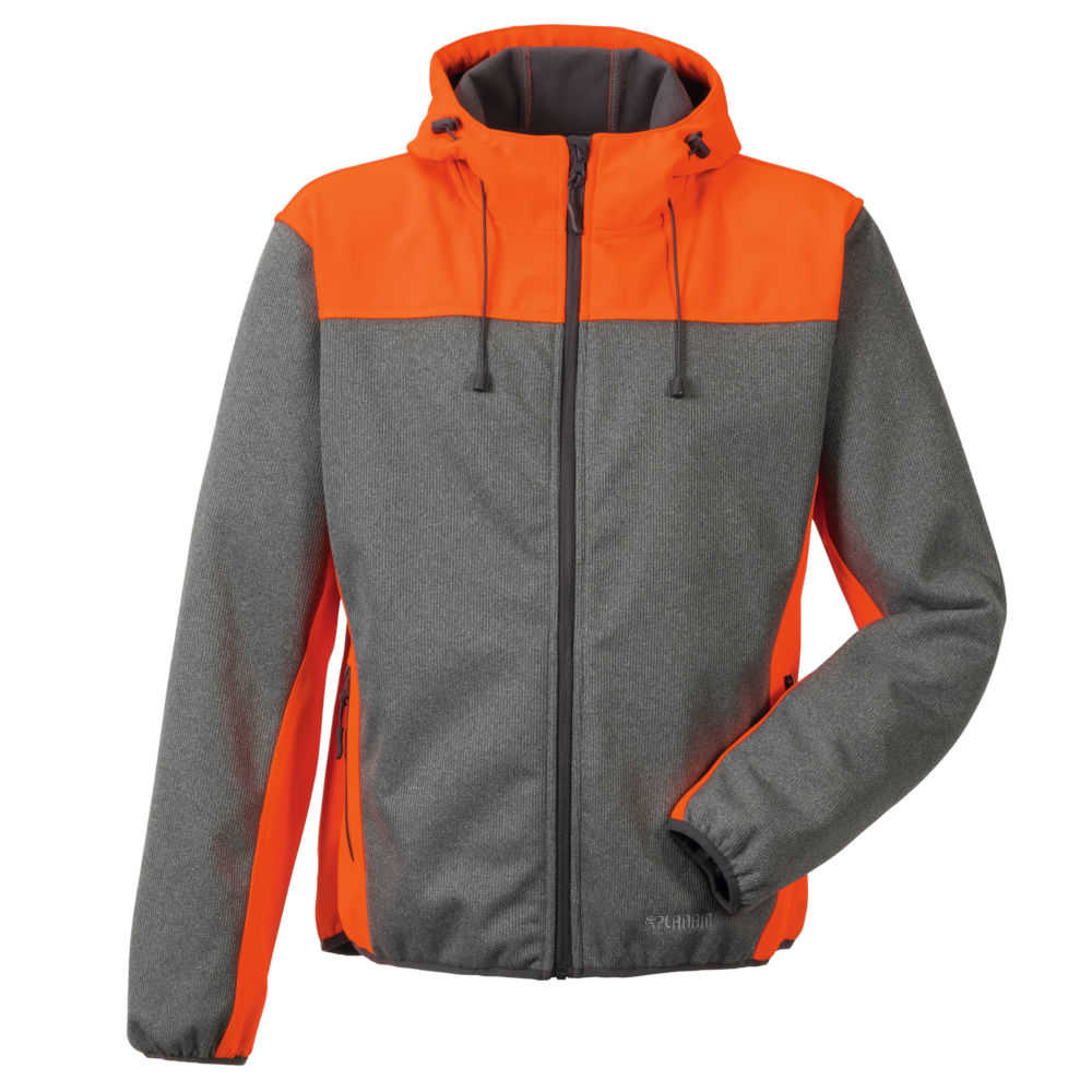 Planam Softshelljacke Kontrast grau-orange