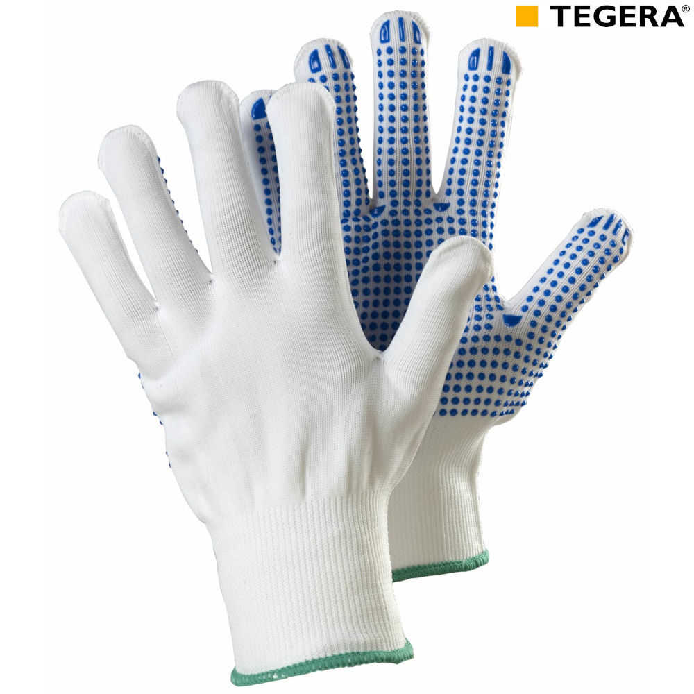 TEGERA 630 Stofhandschuhe weiß mit Noppen