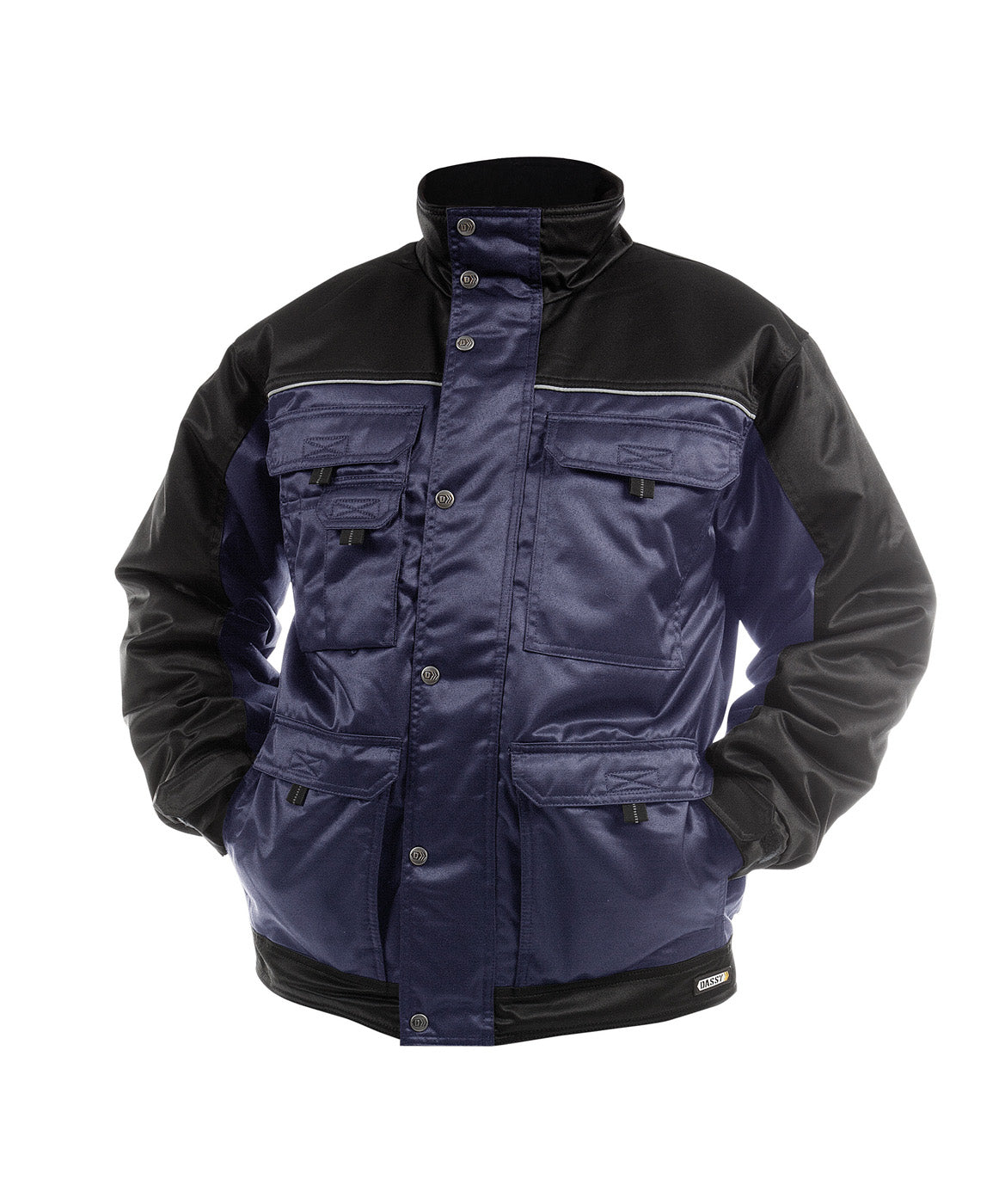 DASSY® Tignes Zweifarbige Beaver Winterjacke dunkelblau/schwarz
