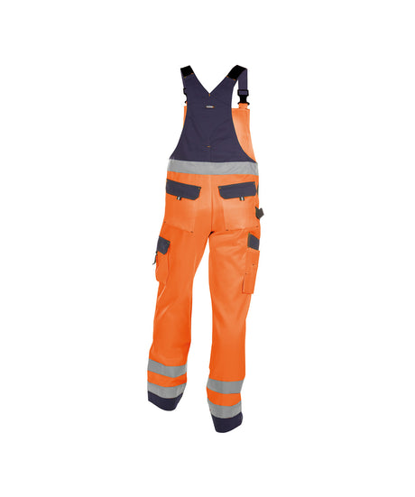 DASSY® Toulouse Warnschutz Latzhose mit Kniepolstertaschen neonorange/dunkelblau
