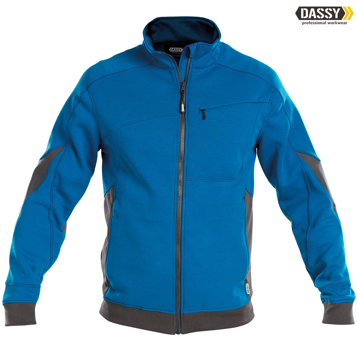 DASSY Velox Sweatshirt Jacke D-FX Flex azurblau grau