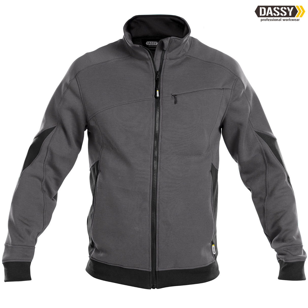 DASSY Velox Sweatshirt Jacke D-FX Flex grau schwarz