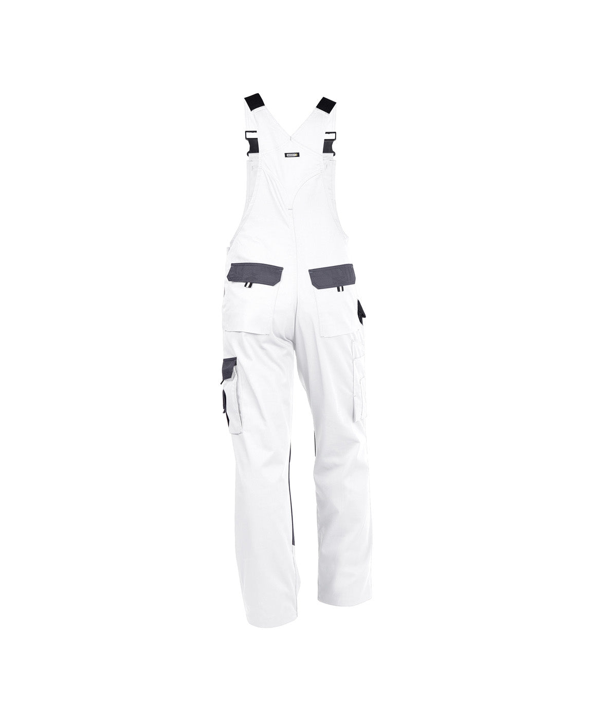 DASSY® Versailles Zweifarbige Latzhose mit Kniepolstertaschen weiß/zementgrau