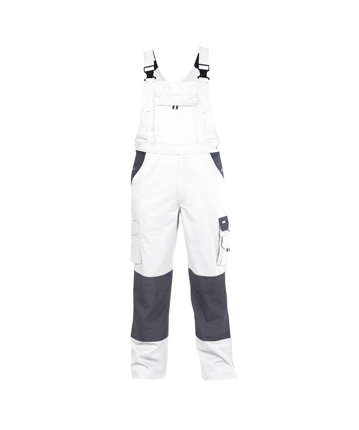 DASSY® Versailles Zweifarbige Latzhose mit Kniepolstertaschen weiß/zementgrau