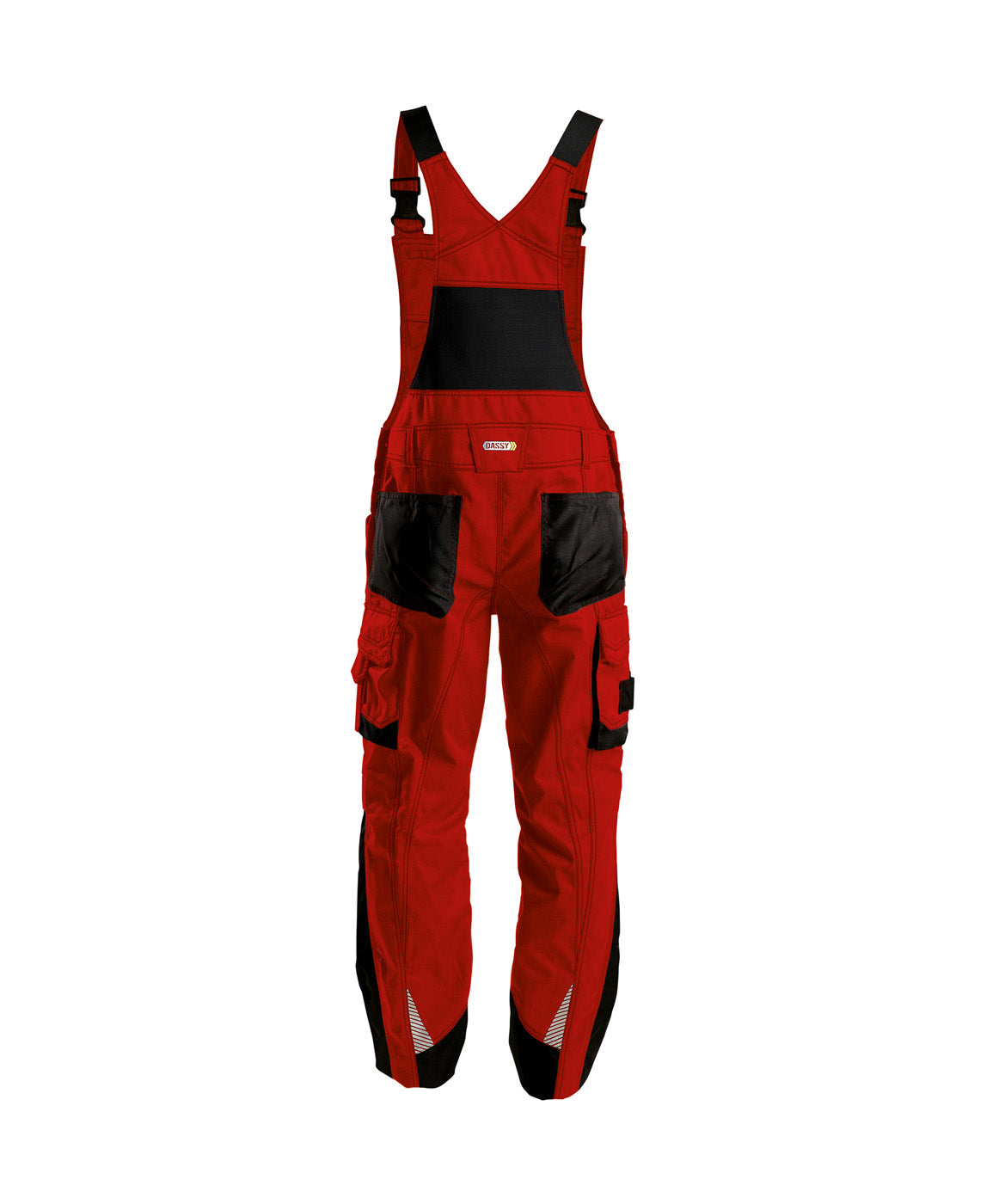 DASSY® Voltic Latzhose mit Kniepolstertaschen rot/schwarz