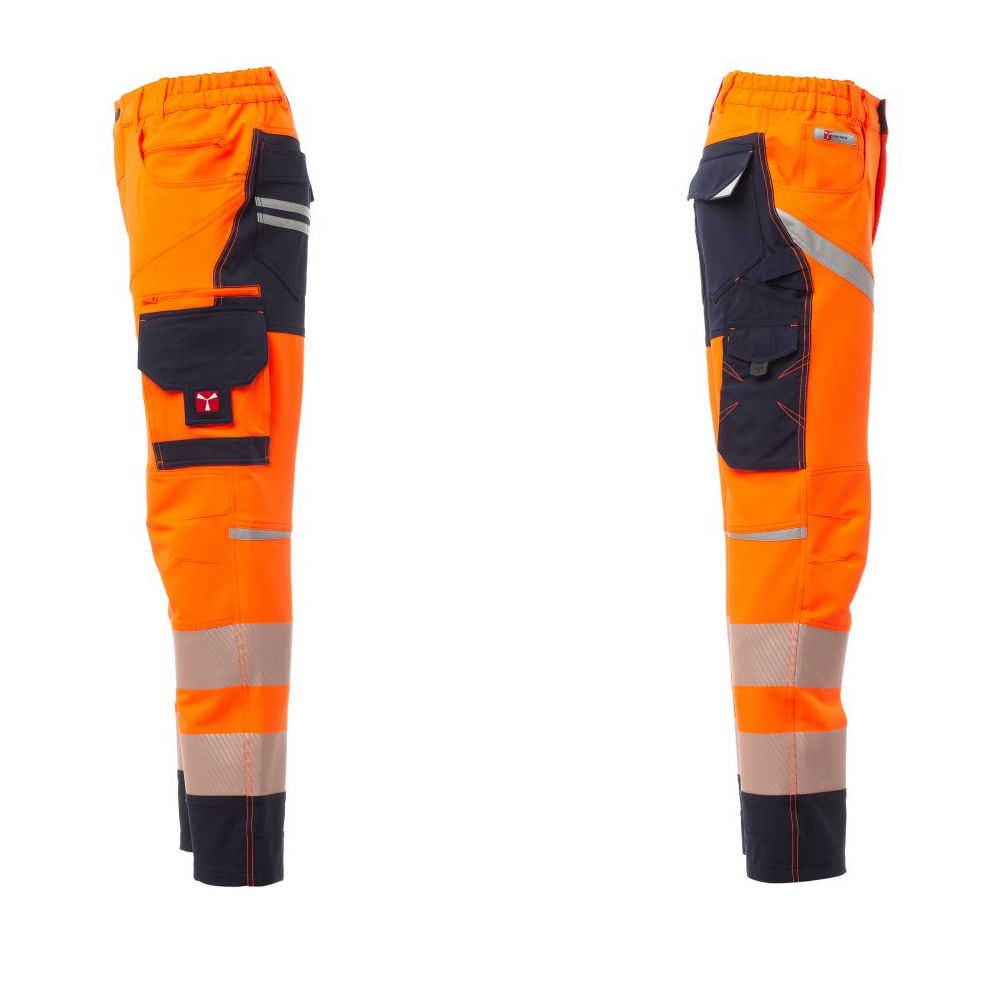 Warnschutzhose orange-marine Stretch