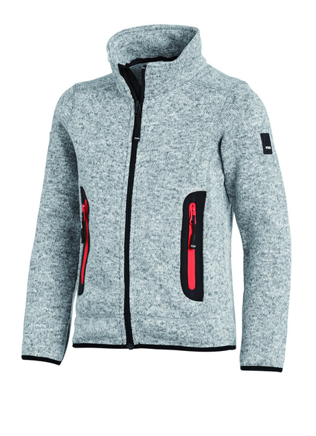 FHB MATS Strick-Fleece-Jacke Kinder  grau