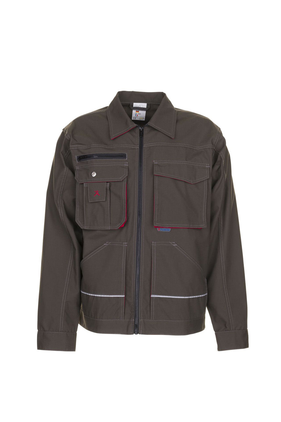 Planam Bundjacke Basalt oliv/rot