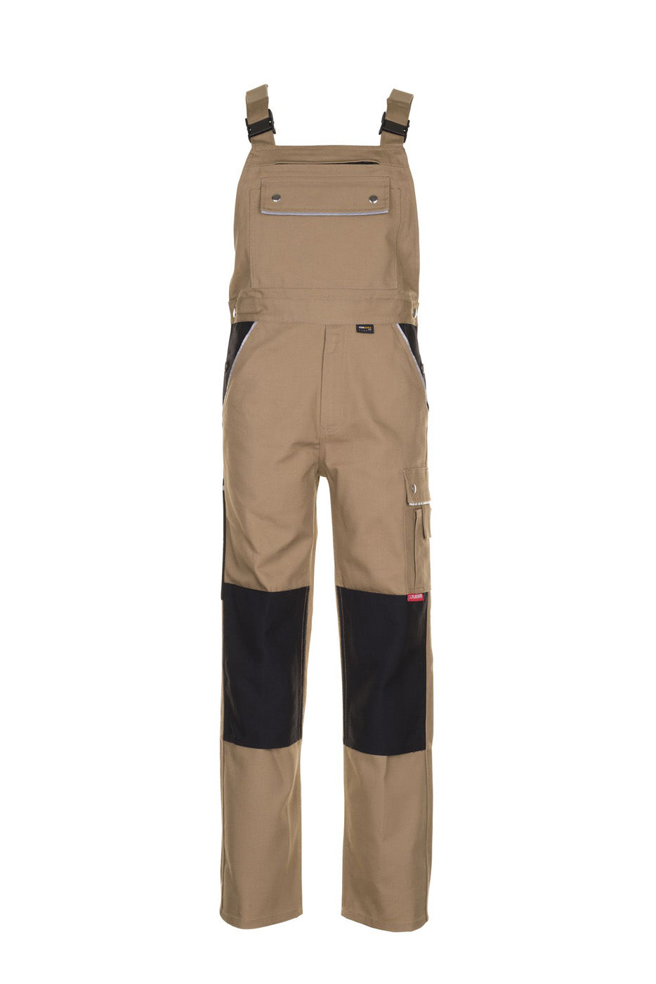 Planam Latzhose Canvas 320 khaki/schwarz