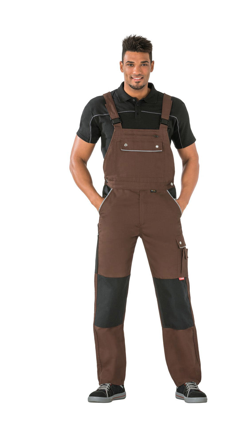 Planam Latzhose Canvas 320 braun/schwarz