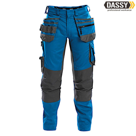 DASSY FLUX Arbeitshose Stretch azurblau anthrazitgrau