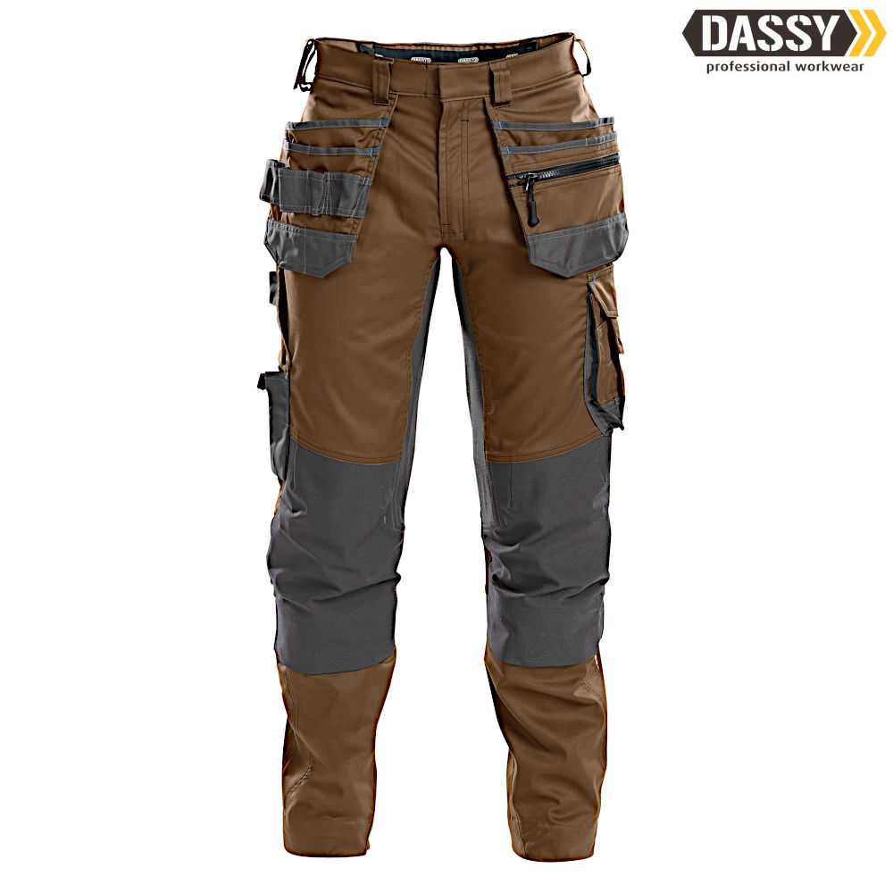 DASSY FLUX Arbeitshose Stretch lehmbraun anthrazitgrau