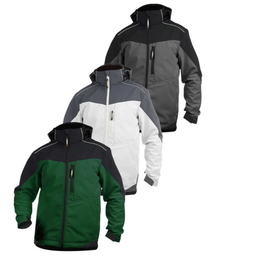 DASSY® Jakarta Zweifarbige Softshell-Jacke - Größe 2XL - ZEMENTGRAU/SCHWARZ DASSY® Jakarta Zweifarbige Softshell-Jacke - Größe 2XL - ZEMENTGRAU/SCHWARZ