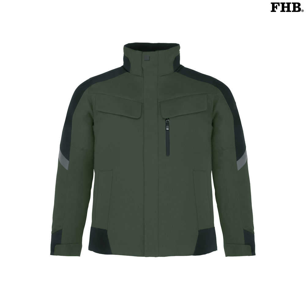 FHB LARS Arbeitsjacke Winter oliv schwarz