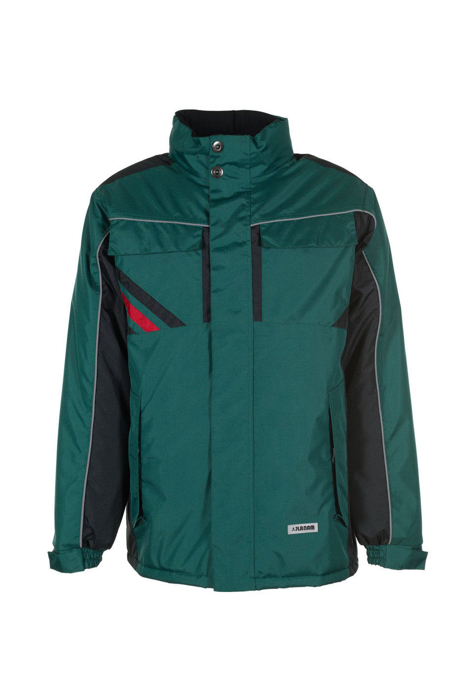 Planam Winterjacke Highline grün/schwarz/rot