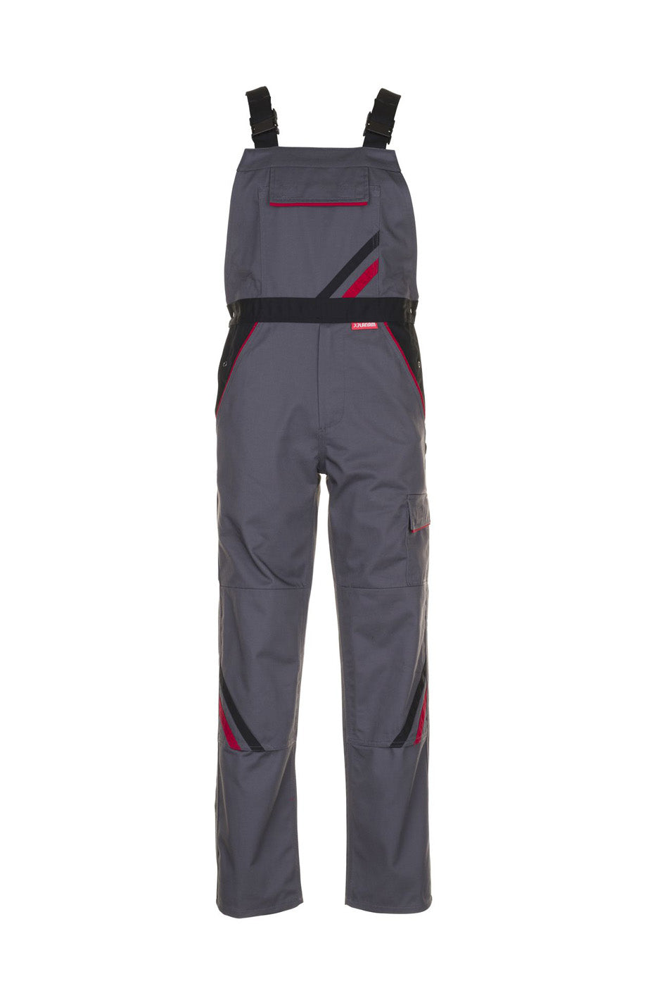Planam Latzhose Highline schiefer/schwarz/rot