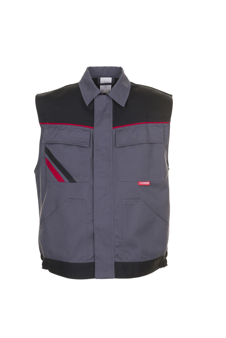 Planam Weste Highline schiefer/schwarz/rot
